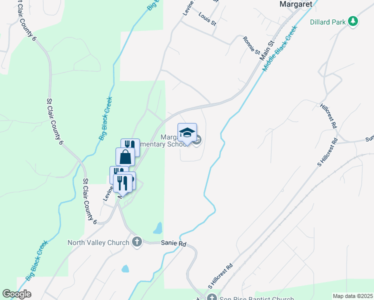 map of restaurants, bars, coffee shops, grocery stores, and more near 680 County Road 12 in Odenville