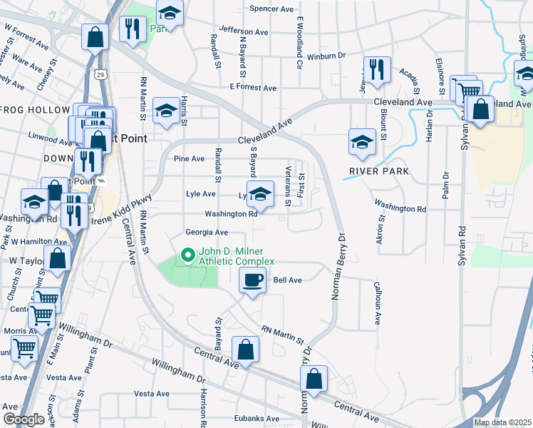 map of restaurants, bars, coffee shops, grocery stores, and more near 1274 Lyle Avenue in Atlanta