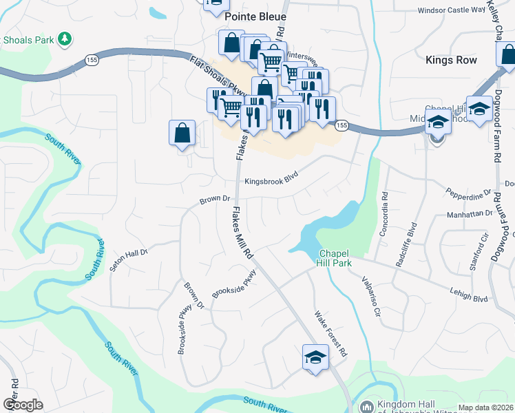 map of restaurants, bars, coffee shops, grocery stores, and more near 3635 Silver Springs Court in Decatur