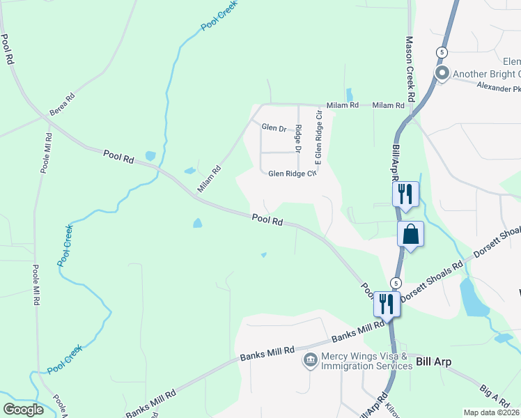 map of restaurants, bars, coffee shops, grocery stores, and more near 4775 Oak Grove Court in Douglas County