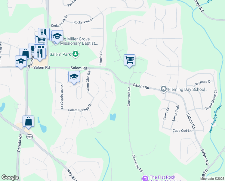 map of restaurants, bars, coffee shops, grocery stores, and more near 5503 Walnut Lane in Stonecrest