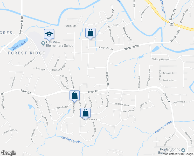 map of restaurants, bars, coffee shops, grocery stores, and more near 3675 Waldrop Farms Drive in Decatur