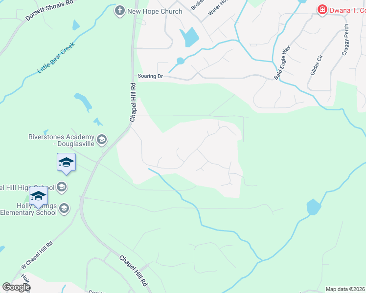 map of restaurants, bars, coffee shops, grocery stores, and more near 4668 Tradewinds Court in Douglasville