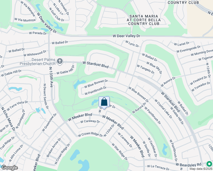 map of restaurants, bars, coffee shops, grocery stores, and more near 13222 West Blue Bonnet Drive in Sun City West