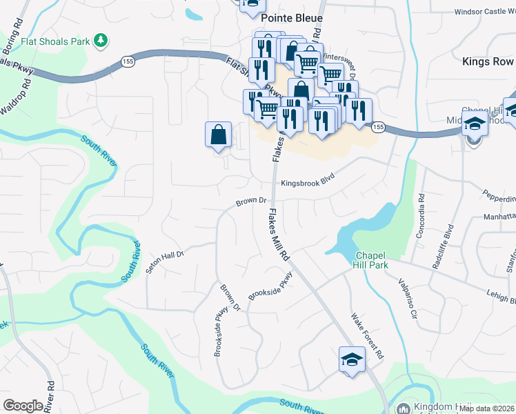 map of restaurants, bars, coffee shops, grocery stores, and more near 3636 Belmont Abbey Drive in Decatur