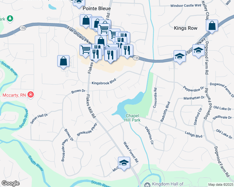 map of restaurants, bars, coffee shops, grocery stores, and more near 3640 Sapphire Court in Decatur