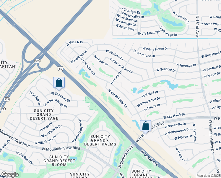 map of restaurants, bars, coffee shops, grocery stores, and more near 21321 North Limousine Drive in Sun City West