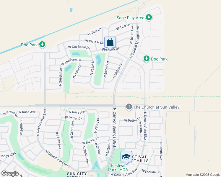 map of restaurants, bars, coffee shops, grocery stores, and more near 26076 West Matthew Drive in Buckeye