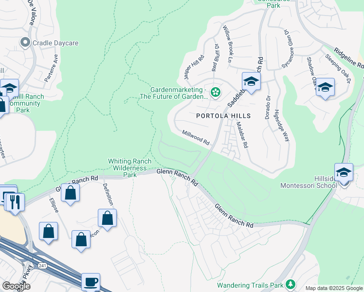 map of restaurants, bars, coffee shops, grocery stores, and more near 1081 Summit Oak Drive in Lake Forest