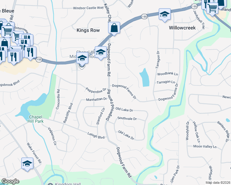 map of restaurants, bars, coffee shops, grocery stores, and more near 3629 Sheepberry Court in Decatur