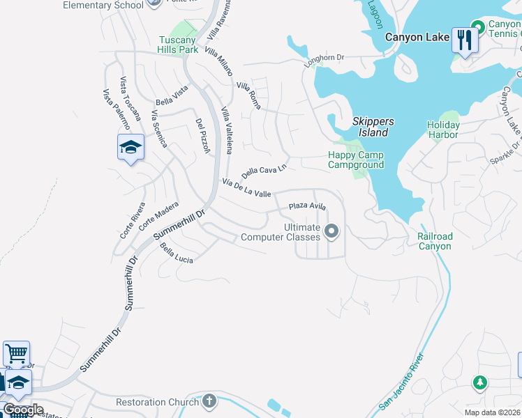 map of restaurants, bars, coffee shops, grocery stores, and more near 37 Plaza Avila in Lake Elsinore