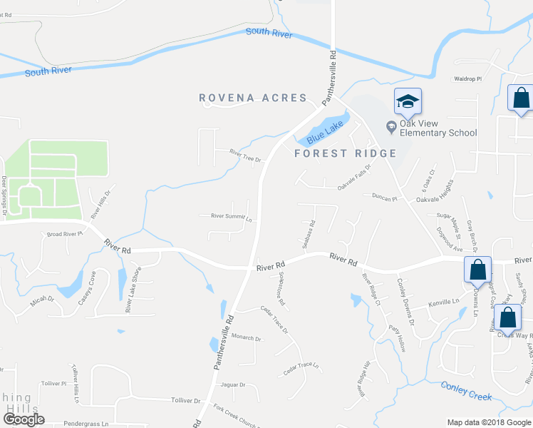 map of restaurants, bars, coffee shops, grocery stores, and more near 3666 Panthersville Road in Decatur