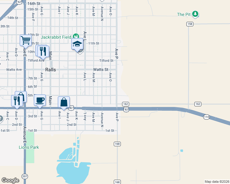 map of restaurants, bars, coffee shops, grocery stores, and more near Farm to Market Road 122 in Ralls