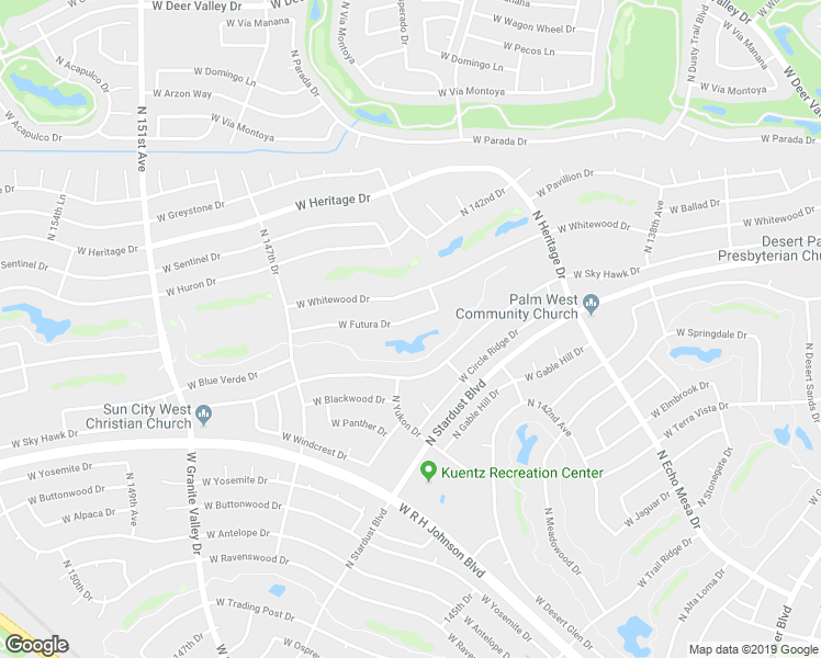 map of restaurants, bars, coffee shops, grocery stores, and more near 14413 West Futura Drive in Sun City West