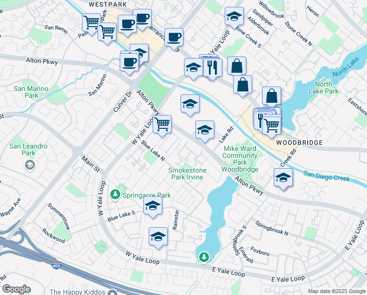 map of restaurants, bars, coffee shops, grocery stores, and more near 2 Grenache in Irvine