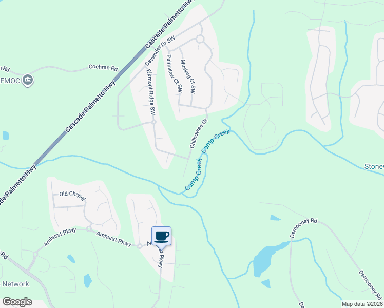 map of restaurants, bars, coffee shops, grocery stores, and more near 2892 Chilhowee Drive in Atlanta