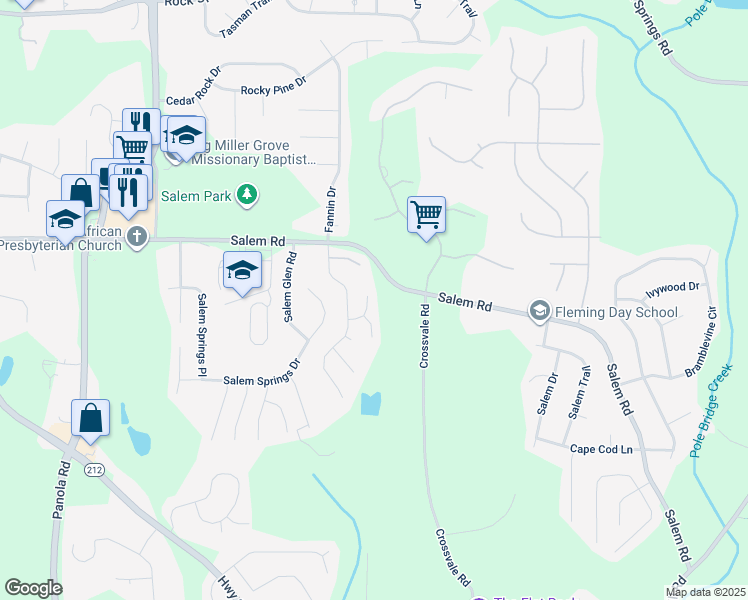 map of restaurants, bars, coffee shops, grocery stores, and more near 5503 Walnut Lane in Stonecrest