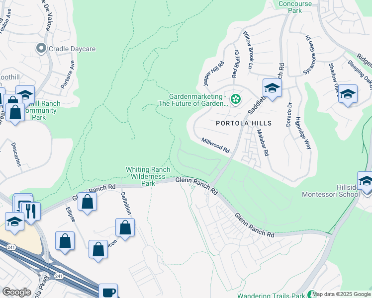 map of restaurants, bars, coffee shops, grocery stores, and more near 1151 Summit Oak Drive in Lake Forest