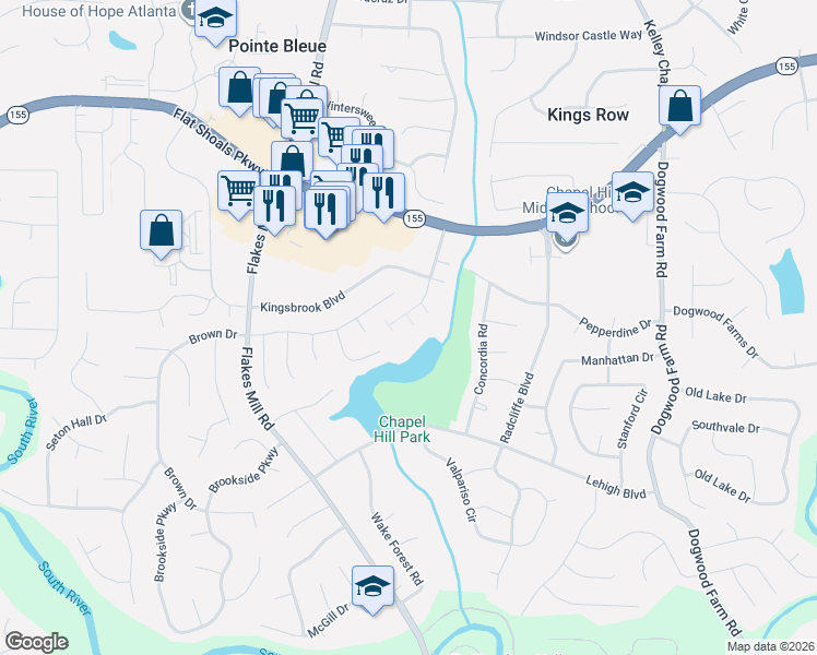 map of restaurants, bars, coffee shops, grocery stores, and more near 4077 Sonoma Wood Trail in Decatur