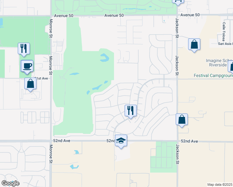 map of restaurants, bars, coffee shops, grocery stores, and more near 51245 Clubhouse Drive in Indio