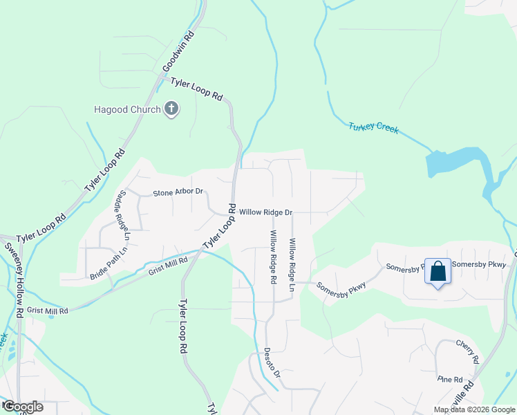 map of restaurants, bars, coffee shops, grocery stores, and more near 5140 Willow Ridge Drive in Pinson