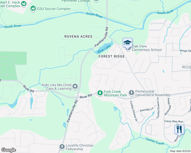 map of restaurants, bars, coffee shops, grocery stores, and more near 2759 Green Marsh Court in Decatur