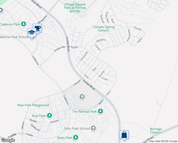 map of restaurants, bars, coffee shops, grocery stores, and more near 75 Cartwheel in Irvine