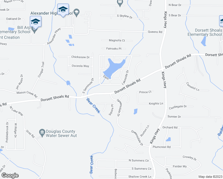 map of restaurants, bars, coffee shops, grocery stores, and more near 6324 Dorsett Shoals Road in Douglasville