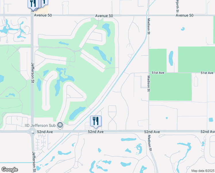 map of restaurants, bars, coffee shops, grocery stores, and more near 51165 El Dorado Drive in La Quinta