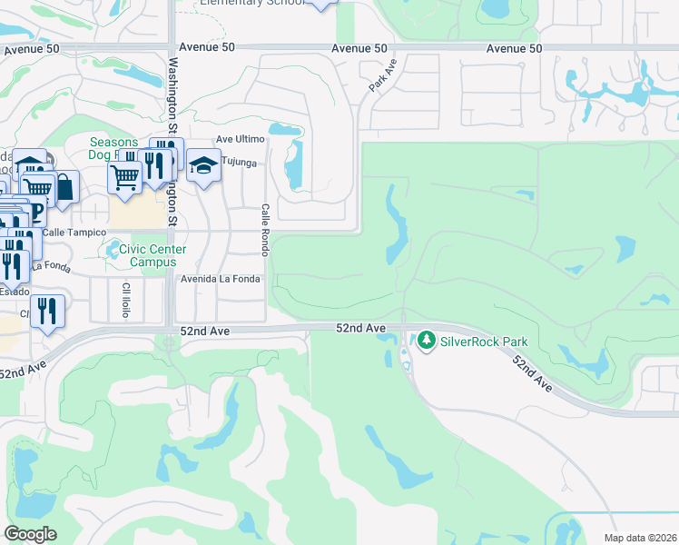 map of restaurants, bars, coffee shops, grocery stores, and more near 78870 Lima in La Quinta