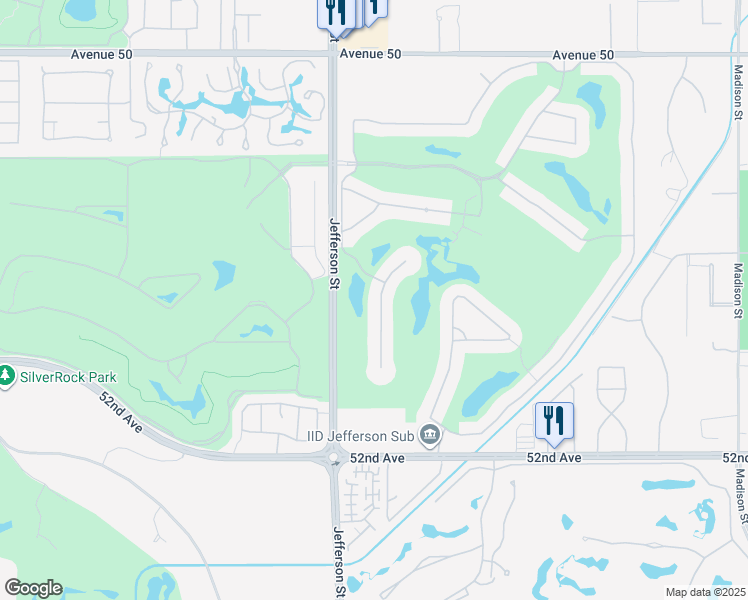 map of restaurants, bars, coffee shops, grocery stores, and more near 51240 Marbella Court in La Quinta