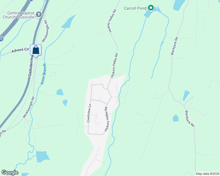 map of restaurants, bars, coffee shops, grocery stores, and more near 949 Hickory Valley Road in Trussville