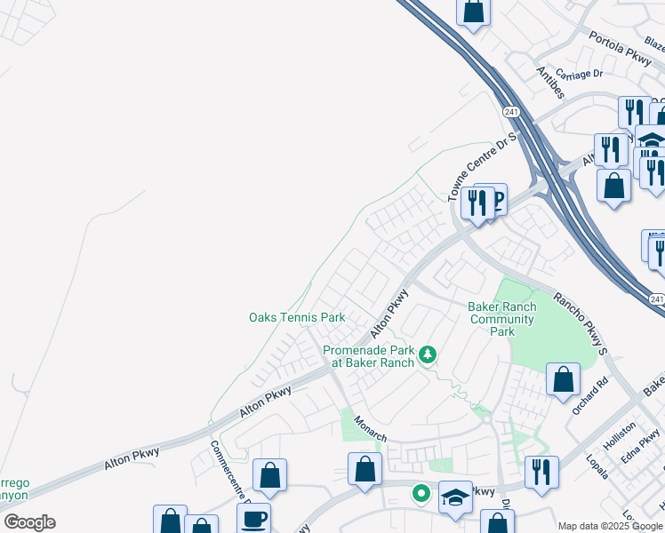 map of restaurants, bars, coffee shops, grocery stores, and more near 27 Heliotrope in Lake Forest