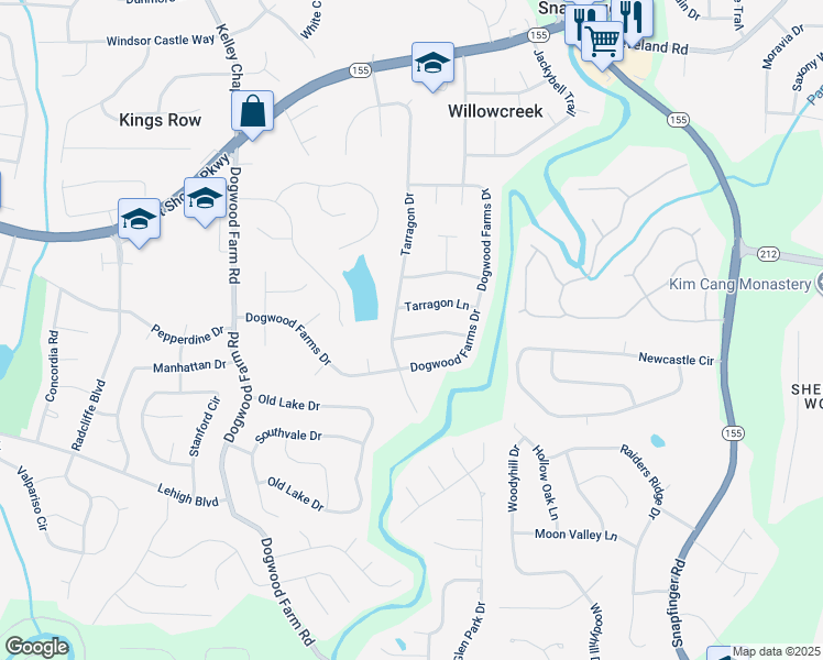 map of restaurants, bars, coffee shops, grocery stores, and more near 4414 Blackbirch Lane in Decatur