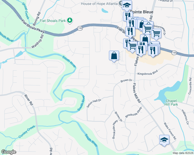 map of restaurants, bars, coffee shops, grocery stores, and more near 3730 Harvest Drive in Decatur