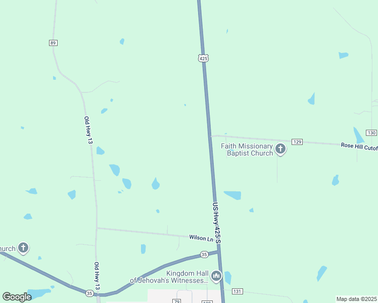 map of restaurants, bars, coffee shops, grocery stores, and more near 2187 U.S. 425 in Monticello