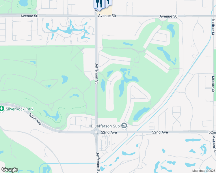 map of restaurants, bars, coffee shops, grocery stores, and more near 51237 Marbella Court in La Quinta