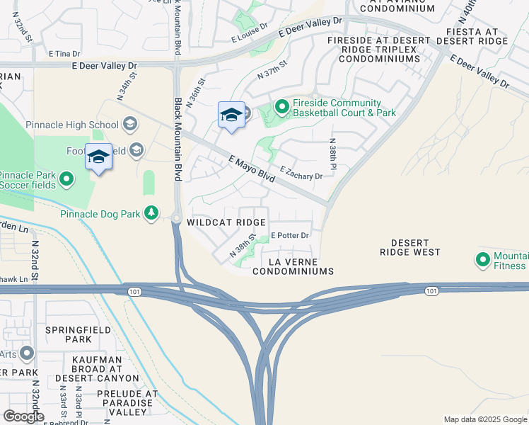 map of restaurants, bars, coffee shops, grocery stores, and more near 20918 North 38th Place in Phoenix
