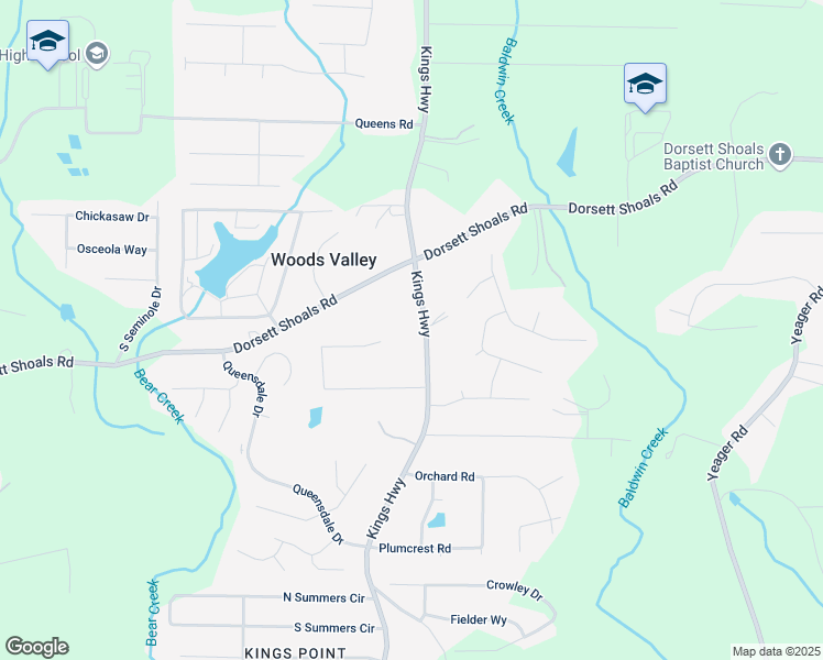 map of restaurants, bars, coffee shops, grocery stores, and more near 4731 Kings Highway in Douglasville