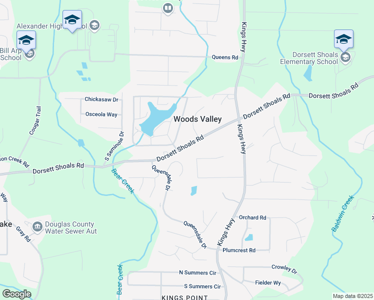 map of restaurants, bars, coffee shops, grocery stores, and more near 6227 Dorsett Shoals Road in Douglasville