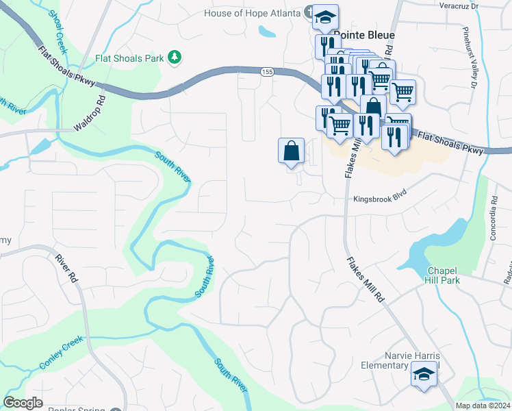 map of restaurants, bars, coffee shops, grocery stores, and more near 3718 Harvest Drive in Decatur