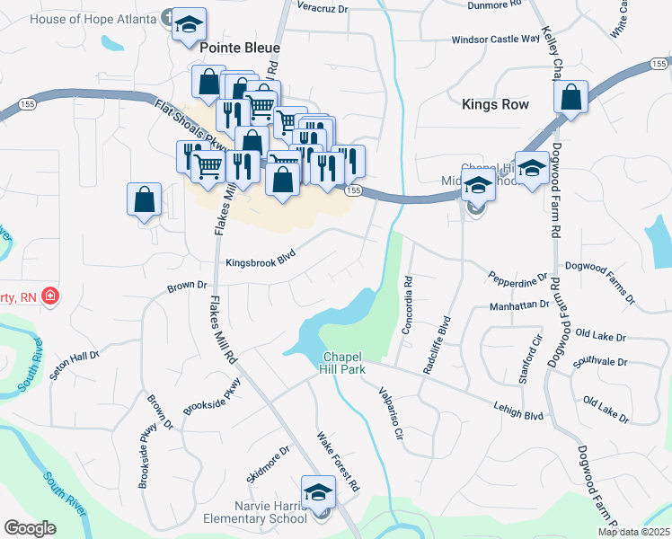 map of restaurants, bars, coffee shops, grocery stores, and more near 4077 Sonoma Wood Trail in Decatur