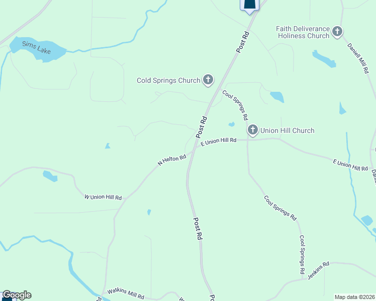 map of restaurants, bars, coffee shops, grocery stores, and more near 4705 Post Road in Winston