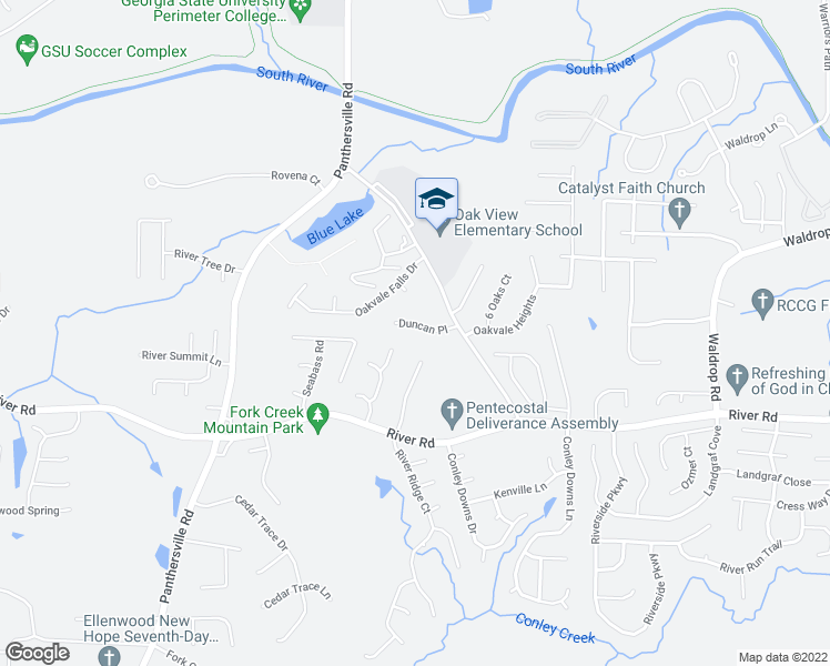 map of restaurants, bars, coffee shops, grocery stores, and more near 2917 Duncan Place in Decatur