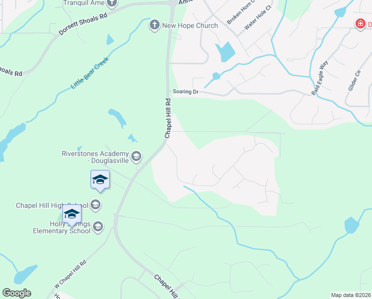 map of restaurants, bars, coffee shops, grocery stores, and more near 4241 East Chapel Hill Road in Douglasville