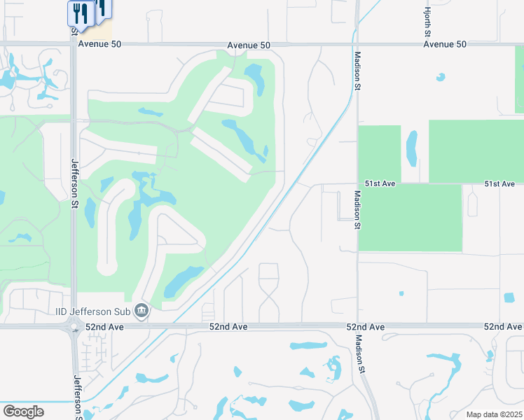 map of restaurants, bars, coffee shops, grocery stores, and more near 51165 El Dorado Drive in La Quinta