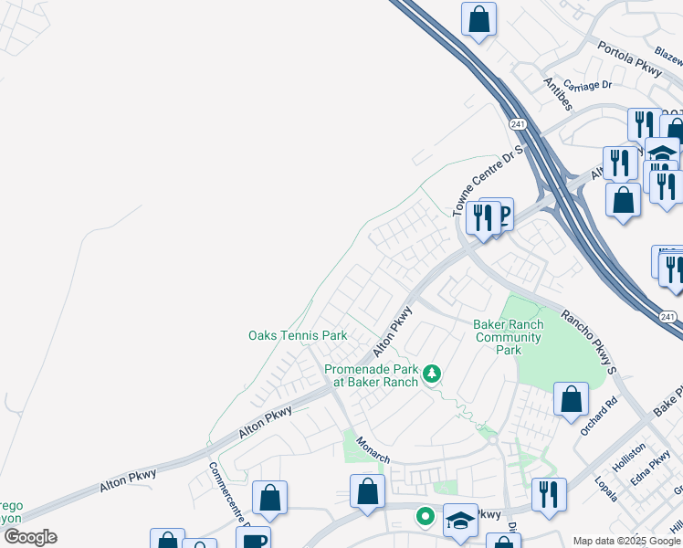 map of restaurants, bars, coffee shops, grocery stores, and more near 27 Heliotrope in Lake Forest