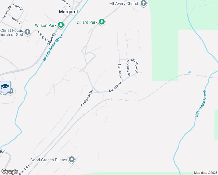 map of restaurants, bars, coffee shops, grocery stores, and more near 147 Sunrise Drive in Odenville