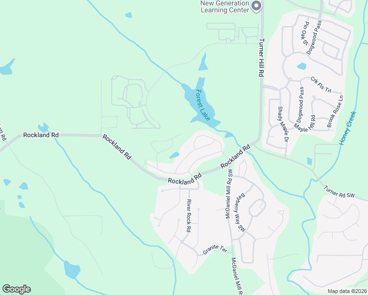 map of restaurants, bars, coffee shops, grocery stores, and more near 7290 Rockland Road in Lithonia