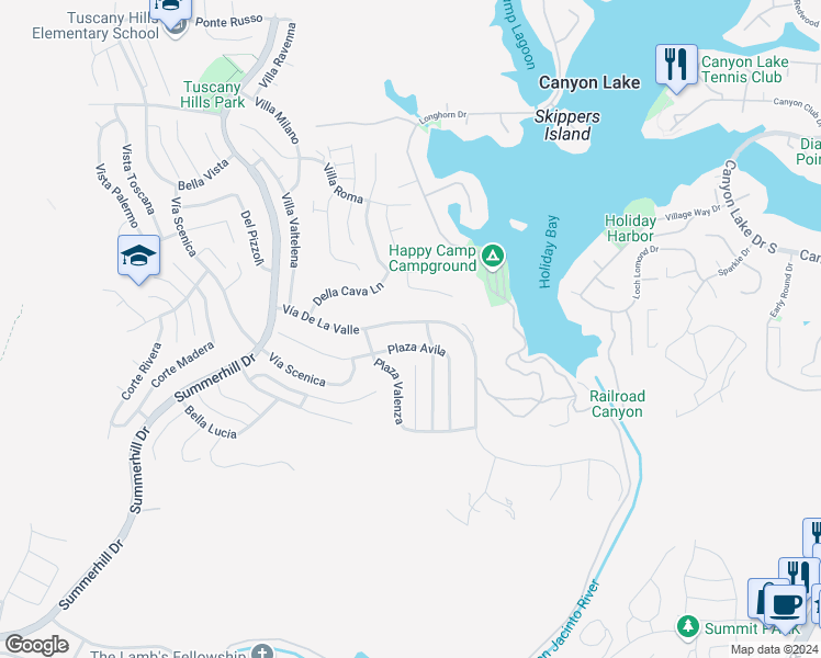 map of restaurants, bars, coffee shops, grocery stores, and more near 54 Vía De La Valle in Lake Elsinore